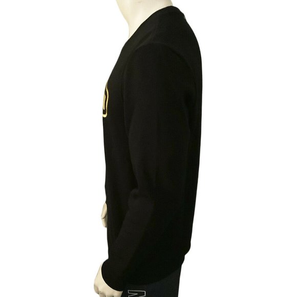 NWT TRUE RELIGION AUTHENTIC MEN'S BLACK CREW NECK LONG SLEEVE SWEATSHIRT M L - Picture 3 of 5